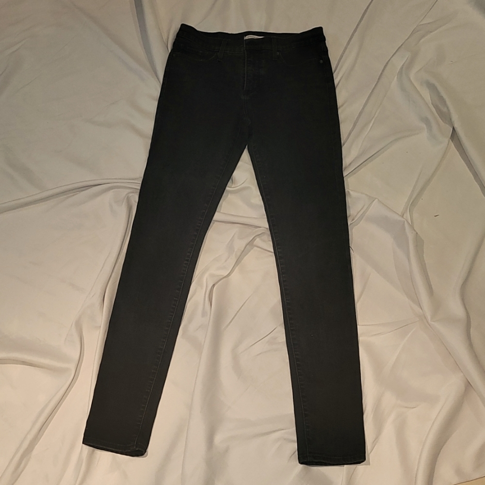 LEVI'S FADED BLACK STRETCH JEANS SIZE 29 8 32" INSEAM